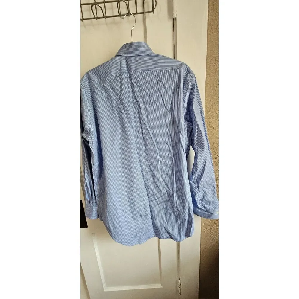 Polo‎ by Ralph Lauren CLASSIC FIT 32/33 blue white stripes button up shirt